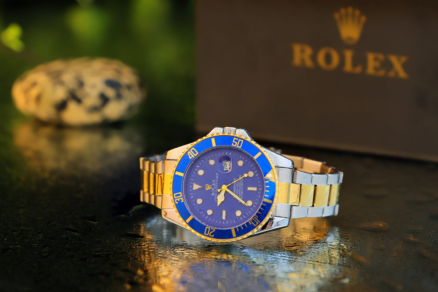 Two-Tone Premium Blue Dial Watch