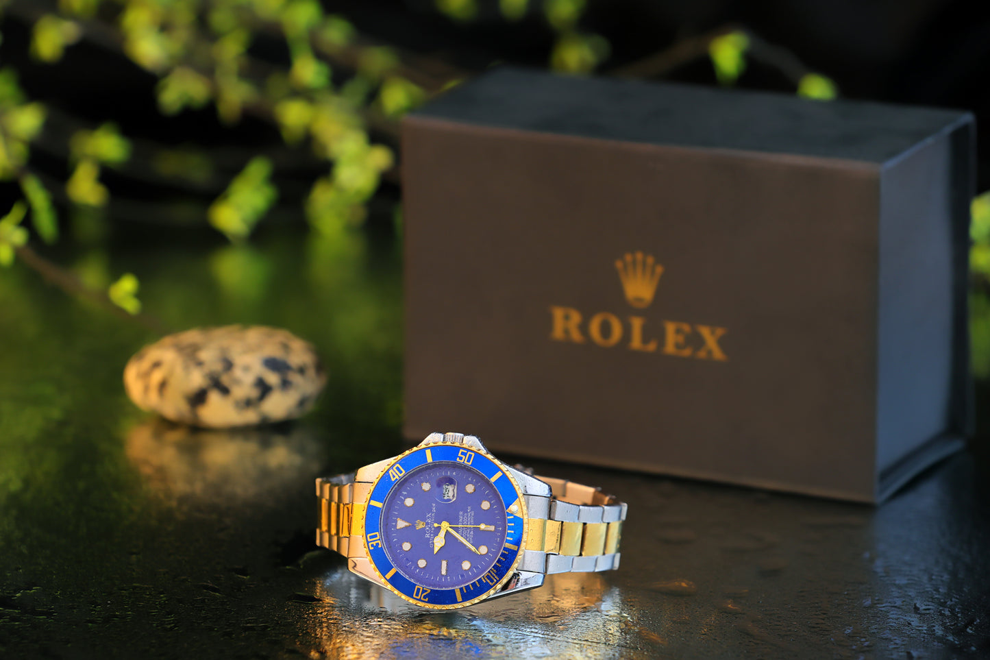 Two-Tone Premium Blue Dial Watch