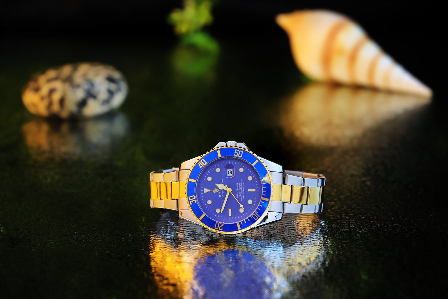 Two-Tone Premium Blue Dial Watch